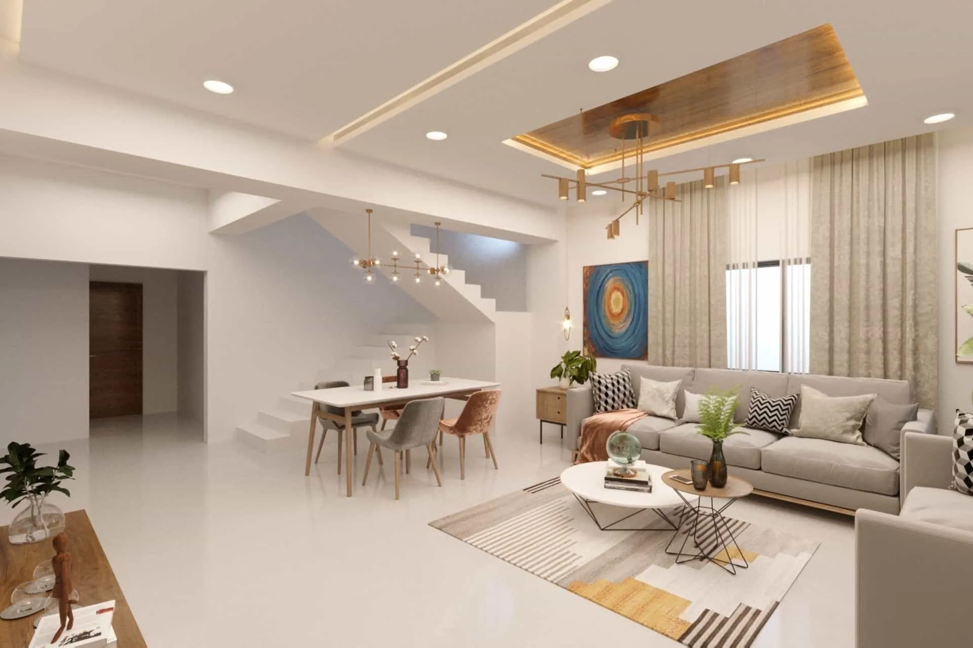 Modern living room designed by Dreamwork Interioo